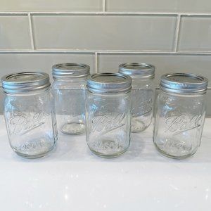 Ball Mason Jars (3) + Kerr Mason Jars (2)